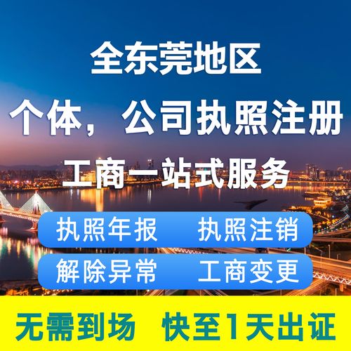 东莞公司注册电商个体营业执照地址挂靠工商变更执照注销代办