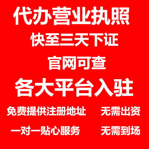 上海公司注册营业执照代办个人独资企业店工作室电商入驻全国通用